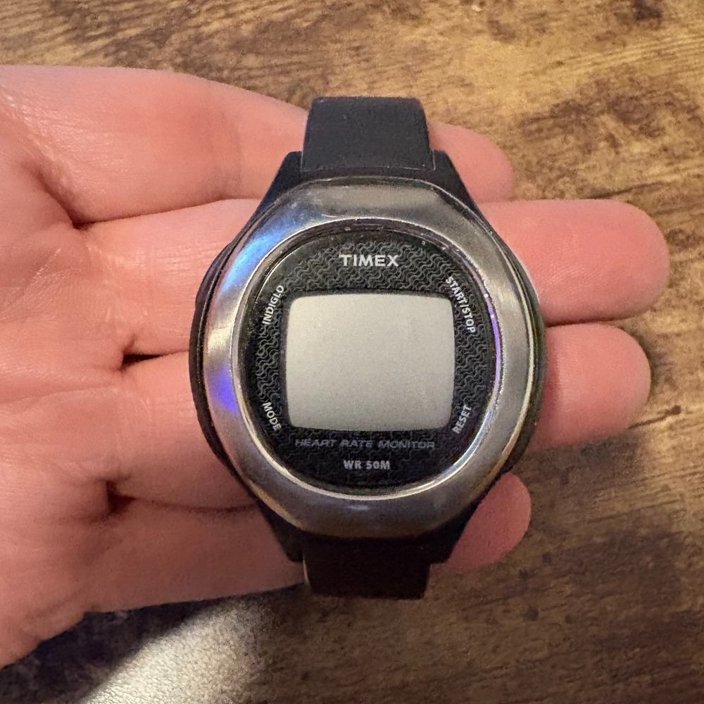 Timex Indiglo Heart Rate Monitor Digital Sport Watch Womens 50M WR Needs Battery
